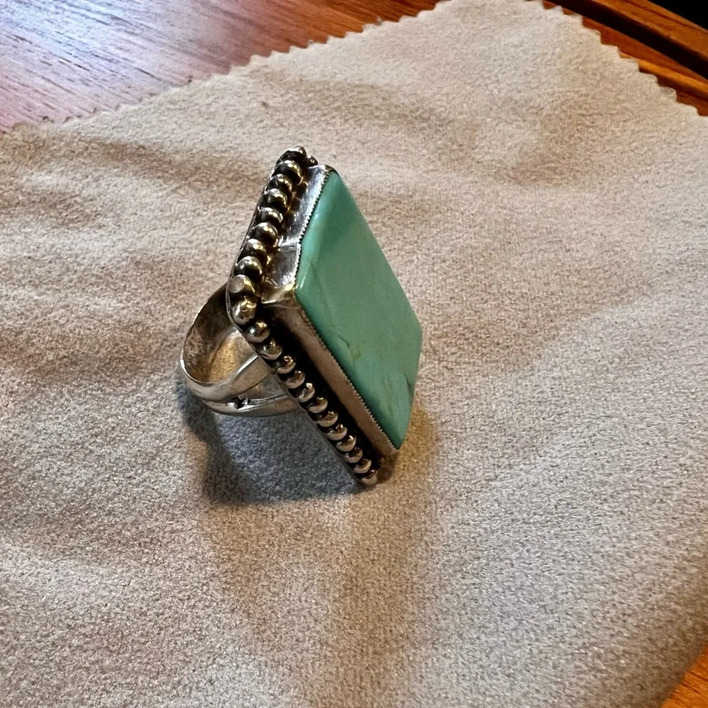 Vintage Don Lucas turquoise & sterling silver ring size 5.5